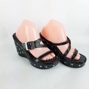 Harley Davidson Wedge Platform Black Studded